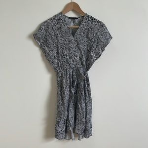 -Maje Black and White Speckled Snakeskin Print Mini Dress EU 34